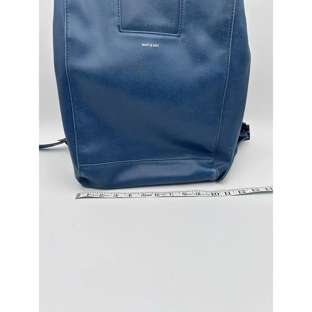 Mat And Nat Vegan Leather Backpack Blue WORN SEE PICS